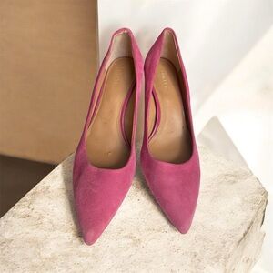 Calvin Klein Pink Pointed-Toe Suede Pumps